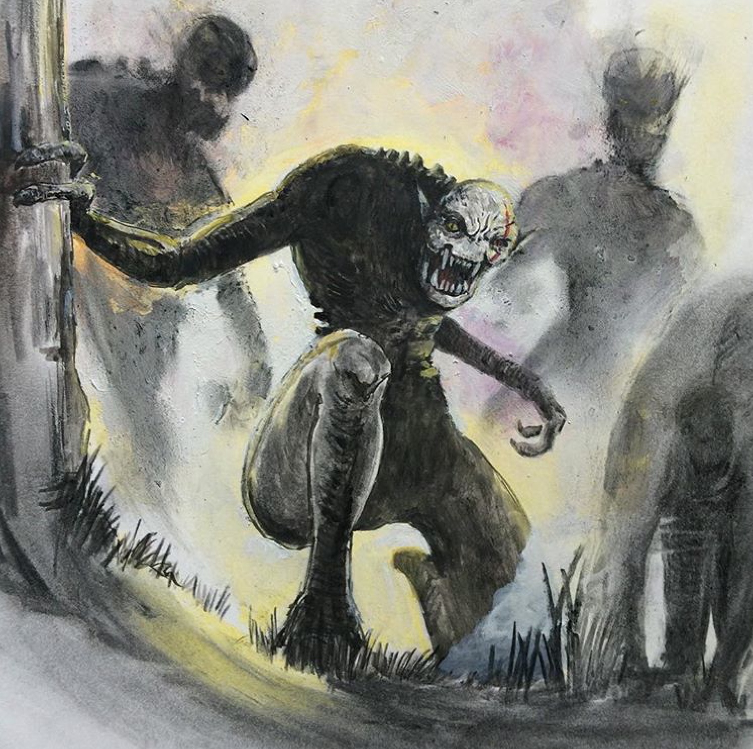 duendes Drawings, Humanoid sketch, Mural